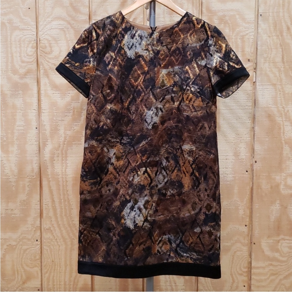 Attic & Barn Metallic Brocade Mini Dress Size XS